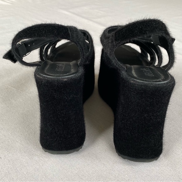 Delia's She Walks On Me Fuzzy Strappy Sandals Platform Shoes - Picture 5 of 7
